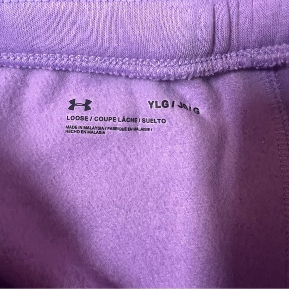 Under Armour | Rival | Fleece | Athletic | Short | Purple | YLG | NWT - Picture 3 of 6